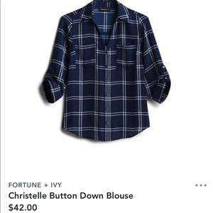 Button down, 3 quarter length blouse.